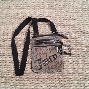 Juicy Couture Brown Velvet Crossbody Messenger Bag